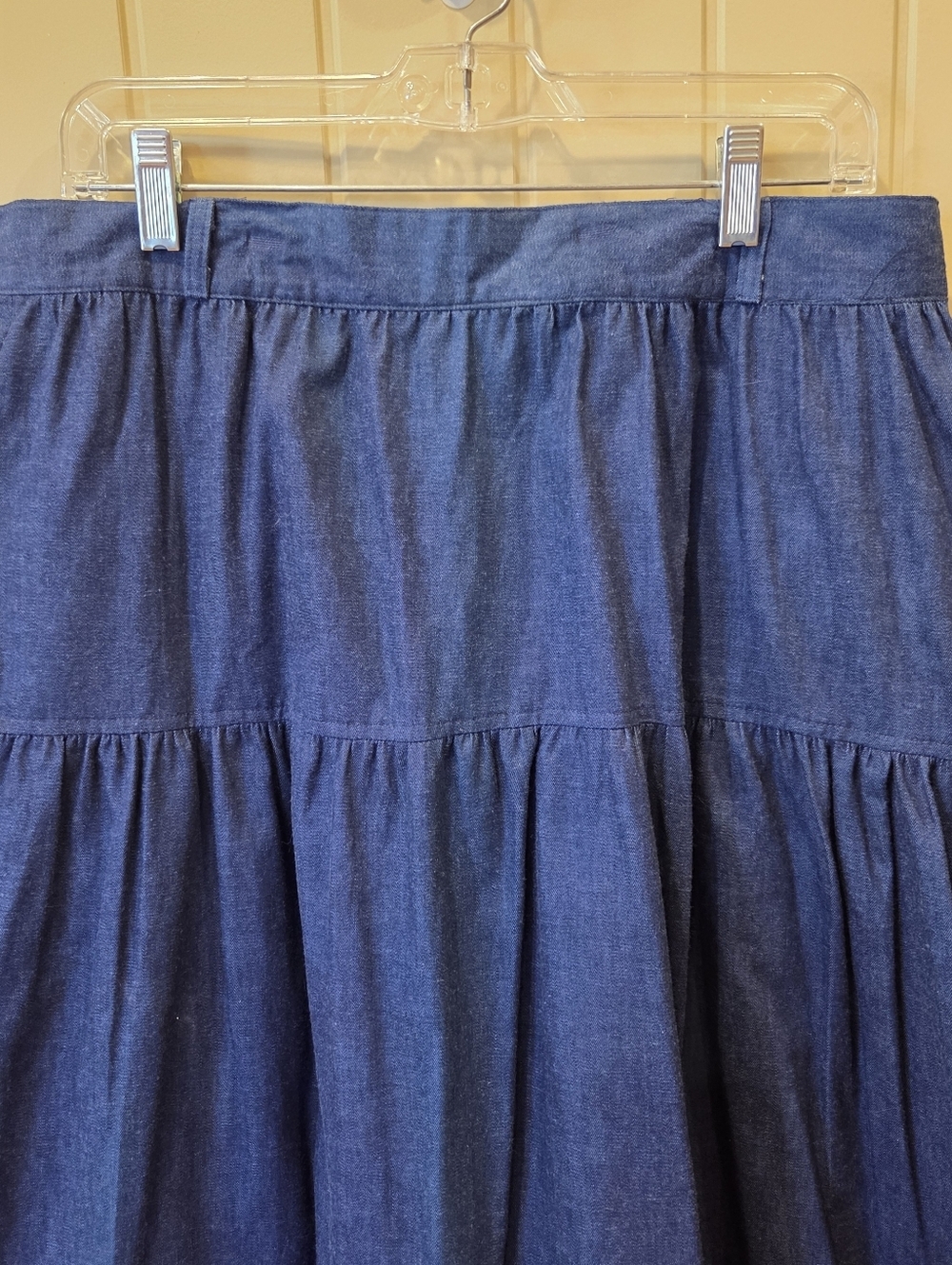 VTG Roper Sport Denim Tiered Maxi Skirt 17/18 Made in USA Western Boho New - Picture 3 of 13